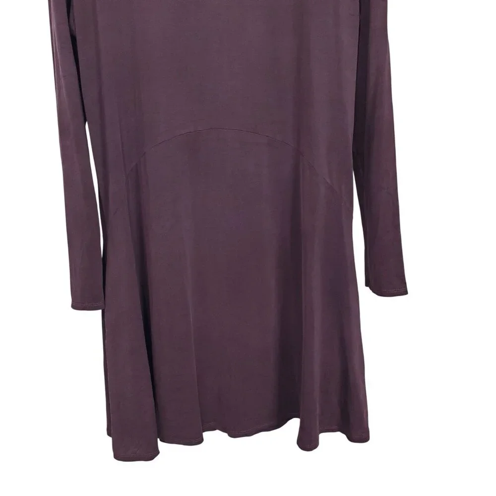 Dolan Left Coast Size M Dress Long Sleeve Silky Swing V Neck Relaxed Fit Pockets - Picture 10 of 11